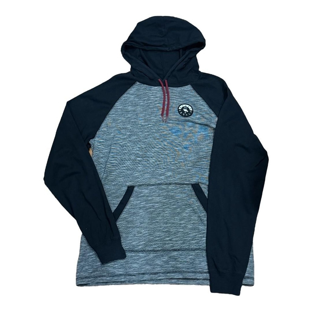 Tony Hawk Hoodie Mens Medium Gray Black Never Settle Patch Pullover Skateboard